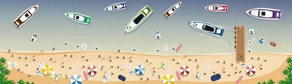 Ensemble de vacances à la plage d'été Bannière de vacances tropicale de sable — Image vectorielle