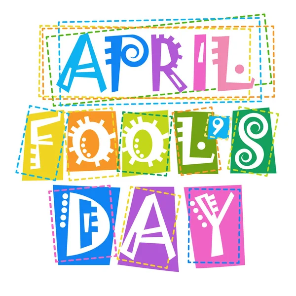 Первый апреля День дурака С праздником Открытка — стоковый вектор