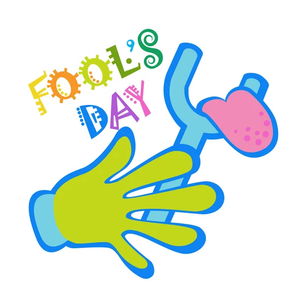 Premier avril Fool Day Happy Holiday Carte de souhaits — Image vectorielle