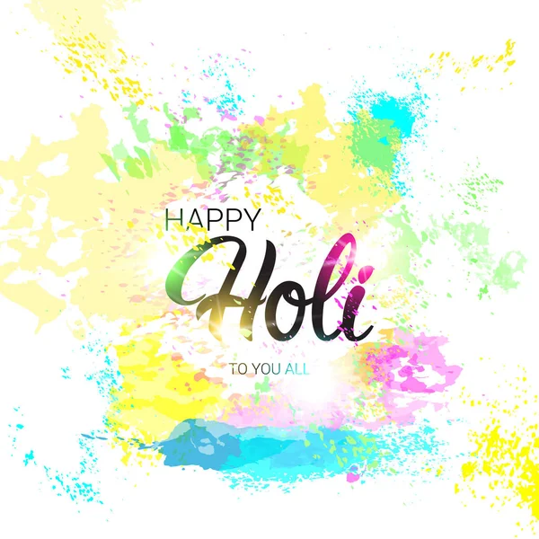 Happy Holi Religious India Holiday Tarjeta de felicitación de celebración tradicional — Archivo Imágenes Vectoriales