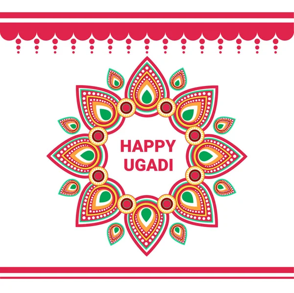 Bonne année hindoue Ugadi Gudi Padwa carte de voeux vacances — Image vectorielle