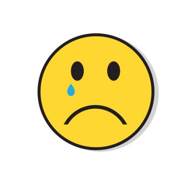 Sarı üzgün yüz Cry negatif insanlar duygu simgesi
