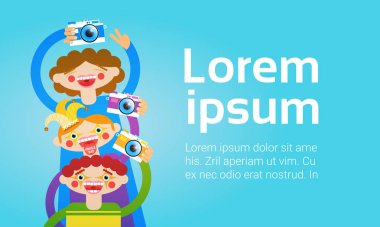 Çizgi film insanlar fotoğraf fotoğraf makinesi fotoğrafçılık Blogger Holding grubu