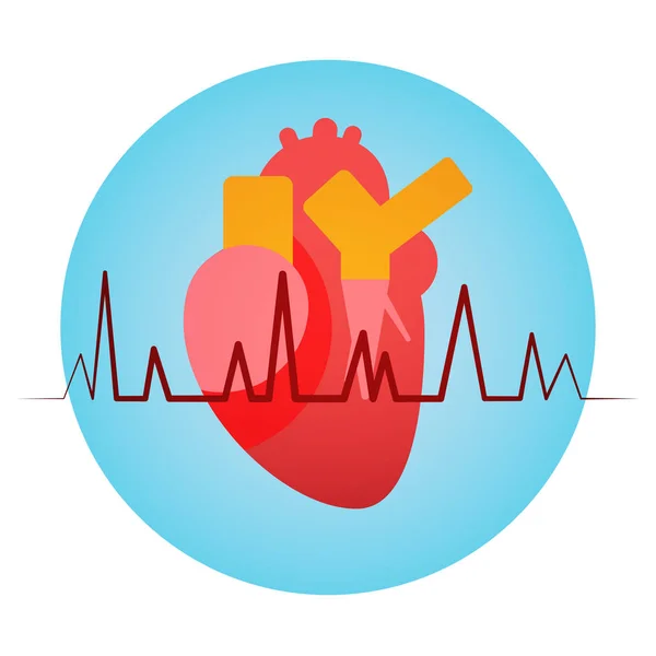 Heart Pulse Health World Day Global Holiday - Stok Vektor