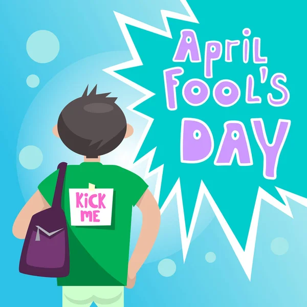 Eerste April Fool dag Happy Holiday wenskaart — Stockvector