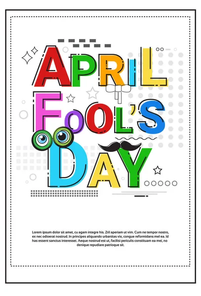 Eerste April Fool dag Happy Holiday wenskaart — Stockvector