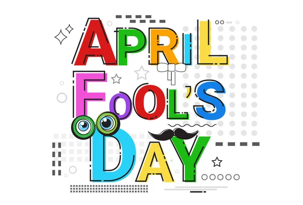 Eerste April Fool dag Happy Holiday wenskaart — Stockvector