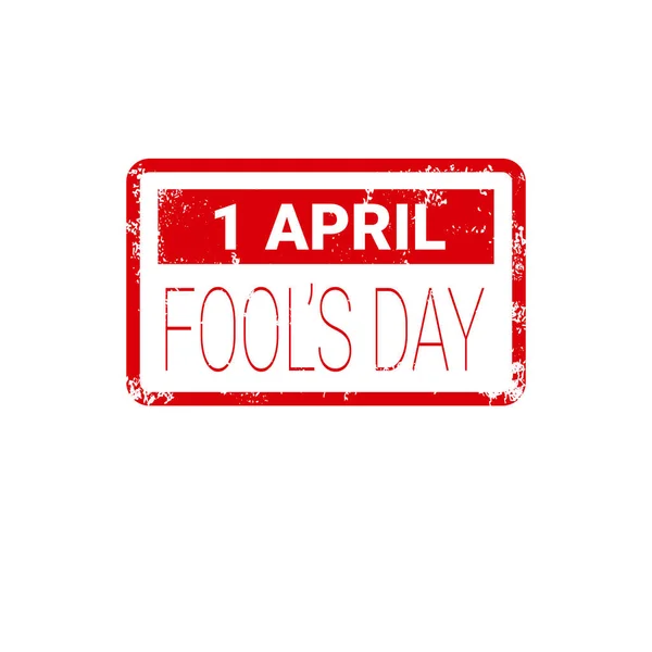 Bélyegző első április bolondít nap boldog üdvözlőlap-ünnep — Stock Vector