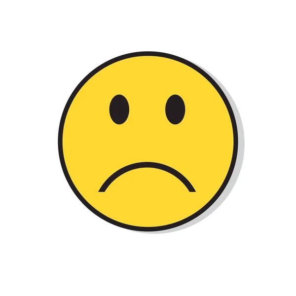 Yellow Sad Face Negative People Emotion Icon — Stock Vector