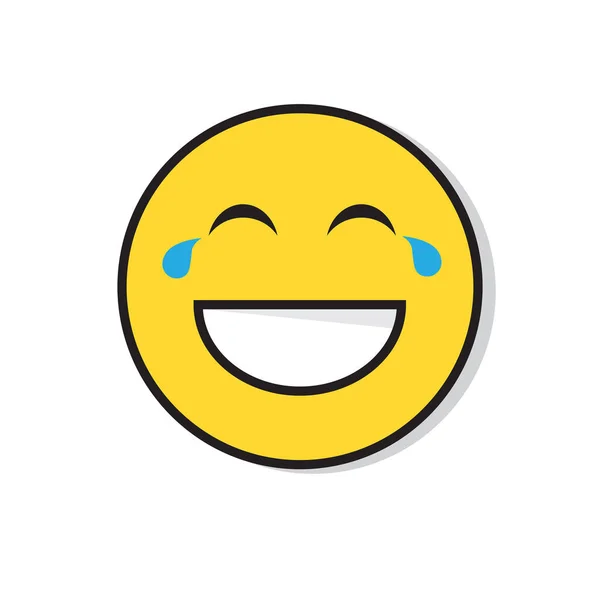 Amarelo Sorrindo Rosto Sorrindo Positivo Pessoas Emoção Ícone — Vetor de Stock