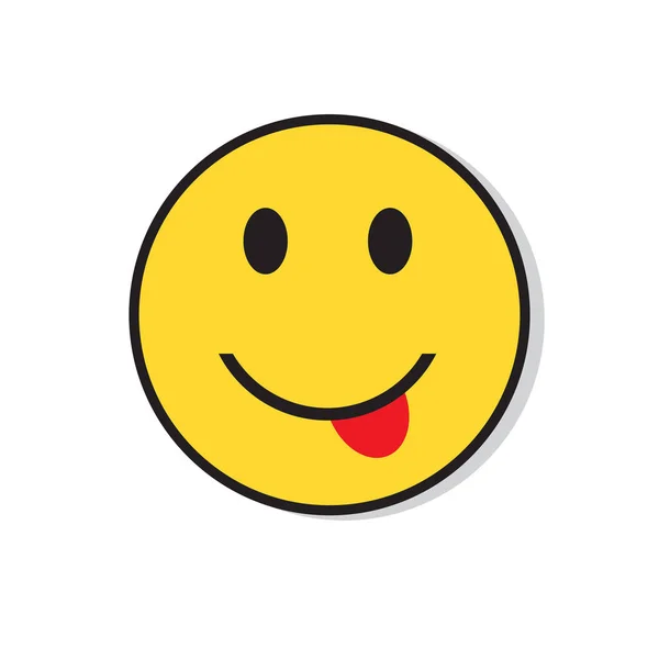 Ícone de Emoção de Pessoas Positivas Rosto Sorrindo Amarelo — Vetor de Stock