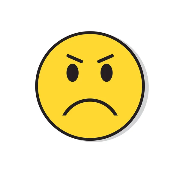 Żółty smutną twarz negatywnych ludzi emocja ikona — Wektor stockowy