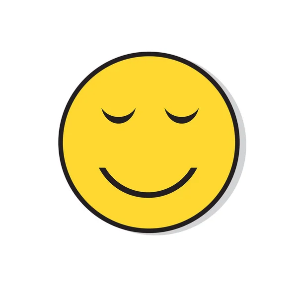 Cara sonriente amarilla Gente positiva Emoción icono — Archivo Imágenes Vectoriales