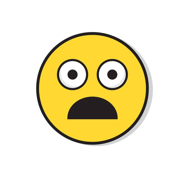 Yellow Sad Face Shocked Negative People Emotion Icon — Stock Vector