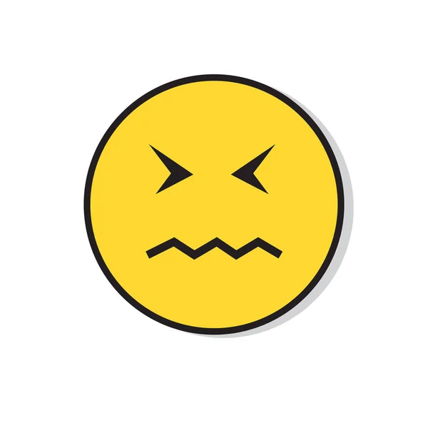 Yellow Sad Face Negative People Emotion Icon — Stock Vector