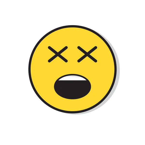 Yellow Sad Face Negative People Emotion Icon — Stock Vector