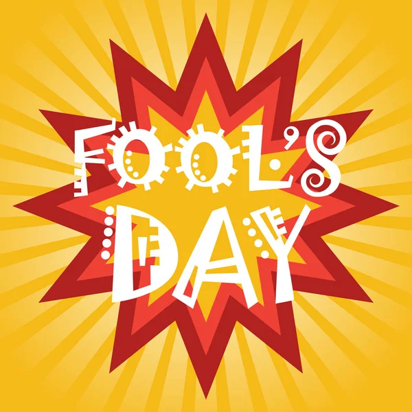 Premier avril Fool Day Happy Holiday Carte de souhaits — Image vectorielle