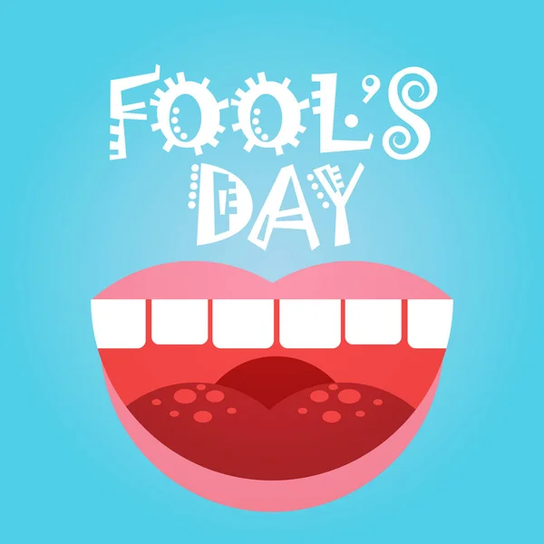Visage souriant Premier avril Fool Day Happy Holiday Greeting Card — Image vectorielle