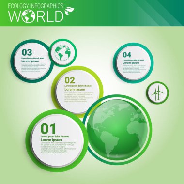 Dünya Çevre koruma yeşil enerji ekoloji Infographics afiş kopya alanı ile