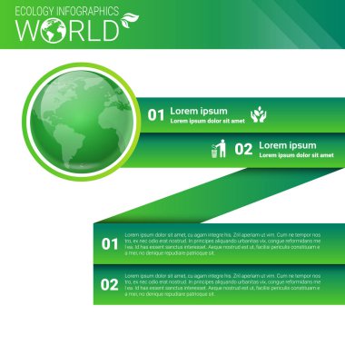 Dünya Çevre koruma yeşil enerji ekoloji Infographics afiş kopya alanı ile
