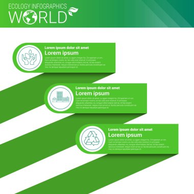 Dünya Çevre koruma yeşil enerji ekoloji Infographics afiş kopya alanı ile
