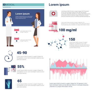 Sağlık Tıp Infographics bilgi başlığı ile kopya alanı