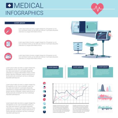 Sağlık Tıp Infographics bilgi başlığı ile kopya alanı