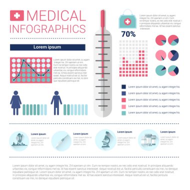 Sağlık Tıp Infographics bilgi başlığı ile kopya alanı