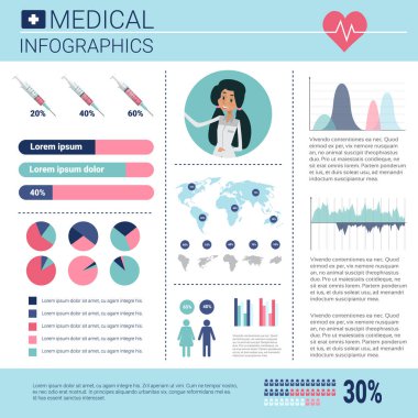 Sağlık Tıp Infographics bilgi başlığı ile kopya alanı
