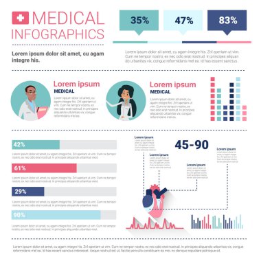 Sağlık Tıp Infographics bilgi başlığı ile kopya alanı