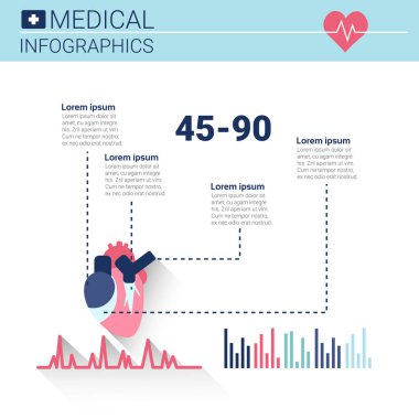 Sağlık Tıp Infographics bilgi başlığı ile kopya alanı