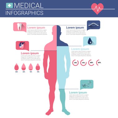 Sağlık Tıp Infographics bilgi başlığı ile kopya alanı