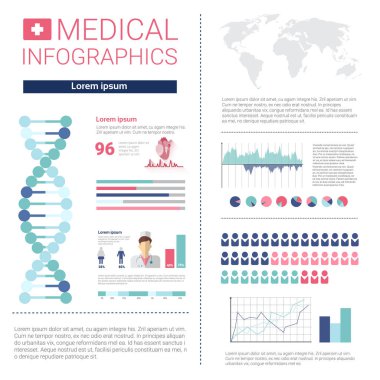 Sağlık Tıp Infographics bilgi başlığı ile kopya alanı