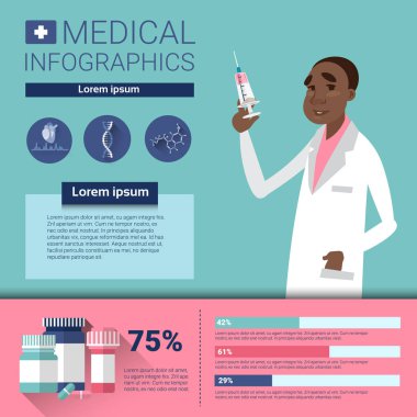 Sağlık Tıp Infographics bilgi başlığı ile kopya alanı