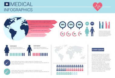 Sağlık Tıp Infographics bilgi başlığı ile kopya alanı
