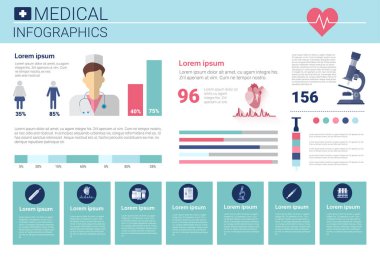 Sağlık Tıp Infographics bilgi başlığı ile kopya alanı