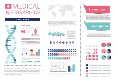 Sağlık Tıp Infographics bilgi başlığı ile kopya alanı