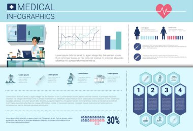 Sağlık Tıp Infographics bilgi başlığı ile kopya alanı