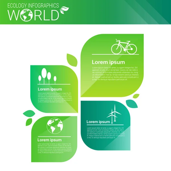 Világ környezetvédelmi zöld energia ökológia Infographics Banner másol hely — Stock Vector