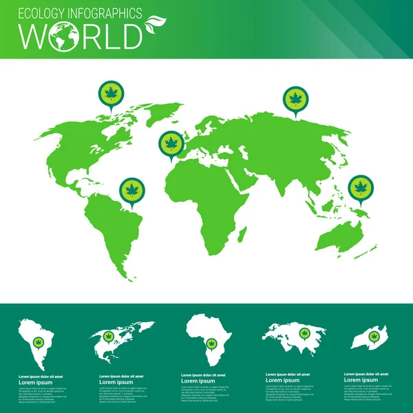 Bannière d'infographie d'écologie d'énergie verte de protection environnementale mondiale avec l'espace de copie — Image vectorielle