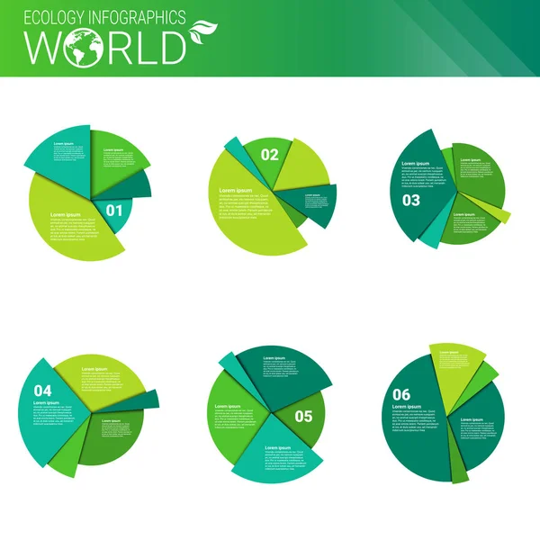 Világ környezetvédelmi zöld energia ökológia Infographics Banner másol hely — Stock Vector