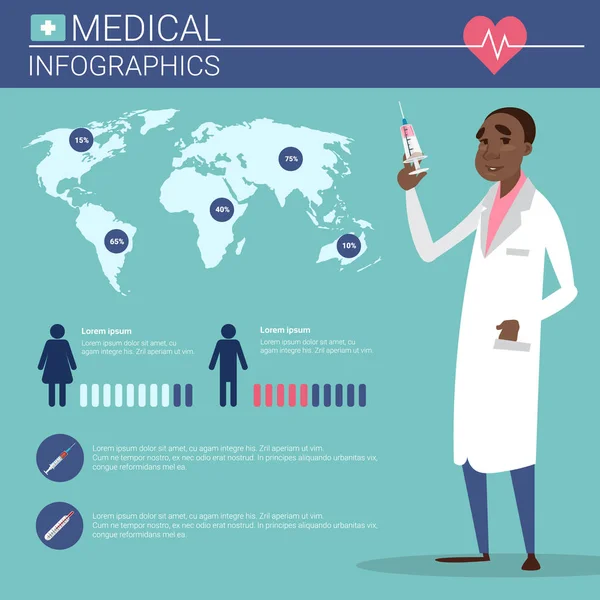 Banner da informação dos infográficos da medicina da saúde com espaço de cópia — Vetor de Stock