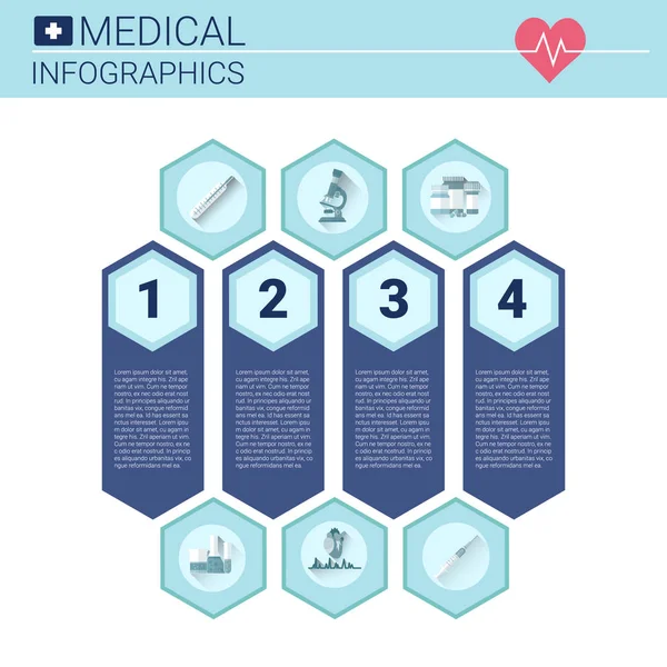 Banner da informação dos infográficos da medicina da saúde com espaço de cópia — Vetor de Stock