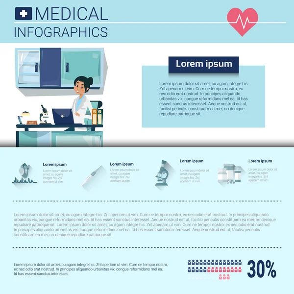 Υγεία ιατρική Infographics πληροφορίες πανό με αντίγραφο χώρου — Διανυσματικό Αρχείο