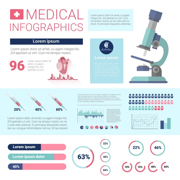 Banner informativo infografico di medicina sanitaria con spazio di copia — Vettoriale Stock
