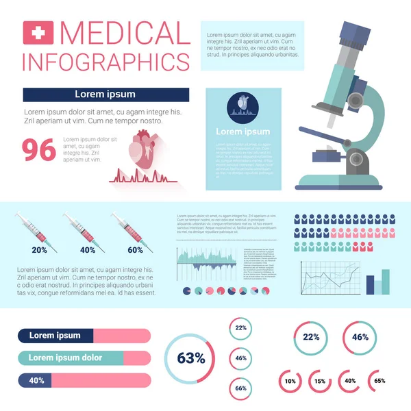 Sağlık Tıp Infographics bilgi başlığı ile kopya alanı — Stok Vektör