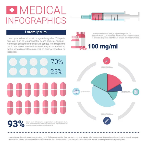 Gesundheitsmedizin Infografik Informationsbanner mit Kopierplatz — Stockvektor