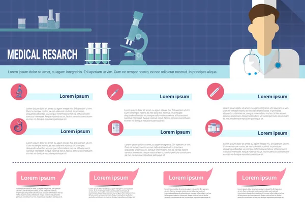 Gezondheid Geneeskunde Infographics informatie Banner met kopie ruimte — Stockvector