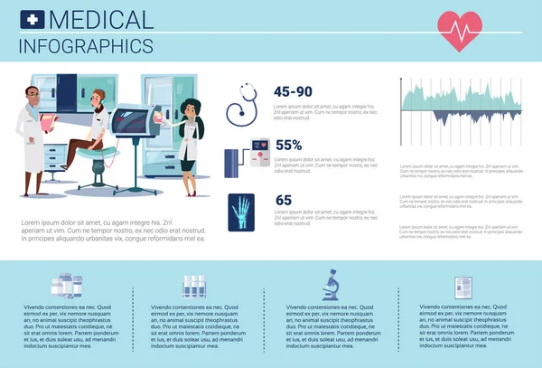 Banner informativo infografico di medicina sanitaria con spazio di copia — Vettoriale Stock