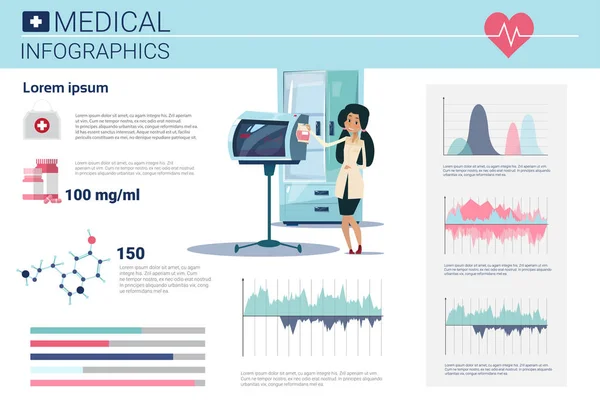 Banner da informação dos infográficos da medicina da saúde com espaço de cópia — Vetor de Stock